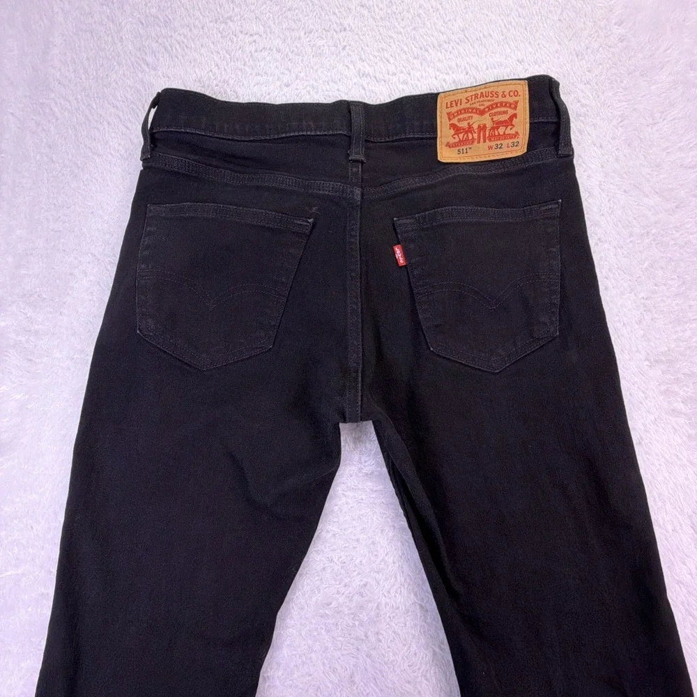 Levi's 511 Jeans Mens 32x31 Black Slim Fit Denim Cotton Blend 04511-5382